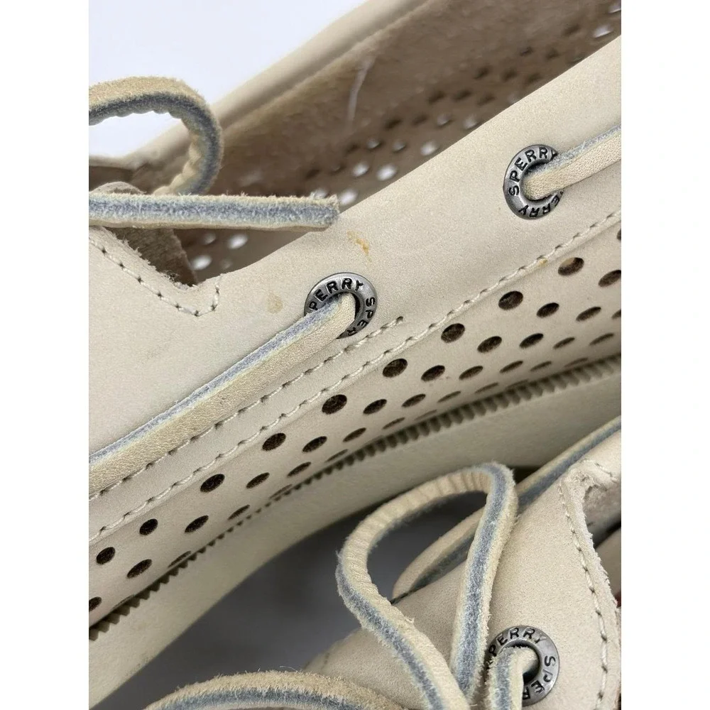 Sperry Authentic Original Leather 2-Eye Laser Perforated Boat Loafers, Mens 8